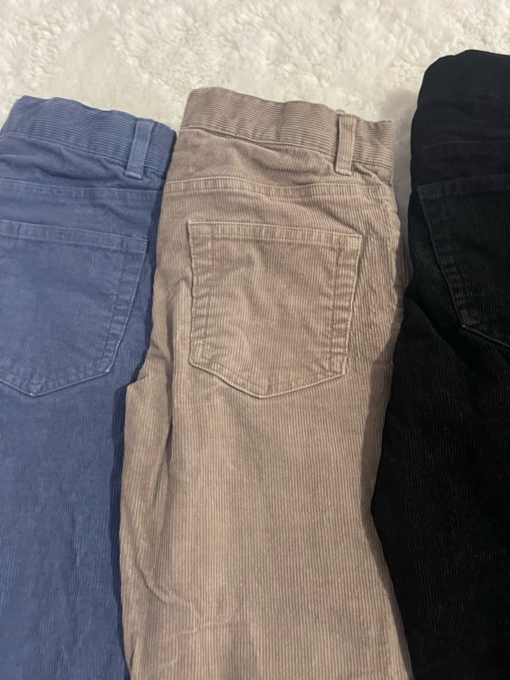 Janie and Jack Corduroy Pants Trio in Blue, Taupe, and Black - Picture 2 of 9